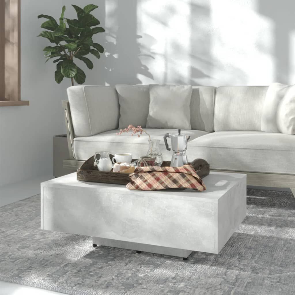 vidaXL طاولة قهوة لون رمادي أسمنتي 85×55×31 سم خشب صناعي
