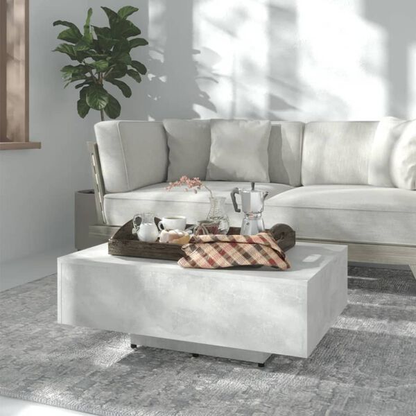 vidaXL طاولة قهوة لون رمادي أسمنتي 85×55×31 سم خشب صناعي