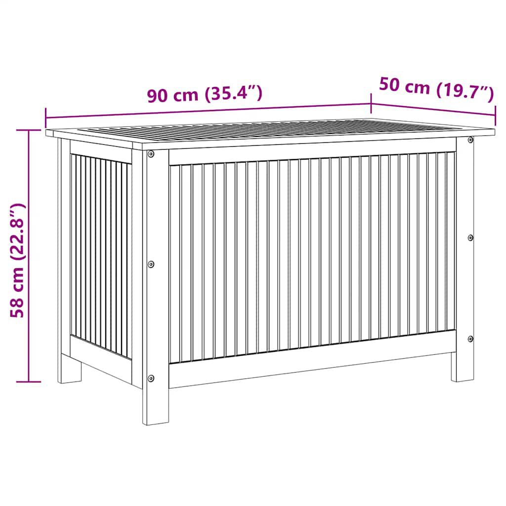 vidaXL صندوق تخزين للحديقة 90×50×58 سم خشب أكاسيا صلب
