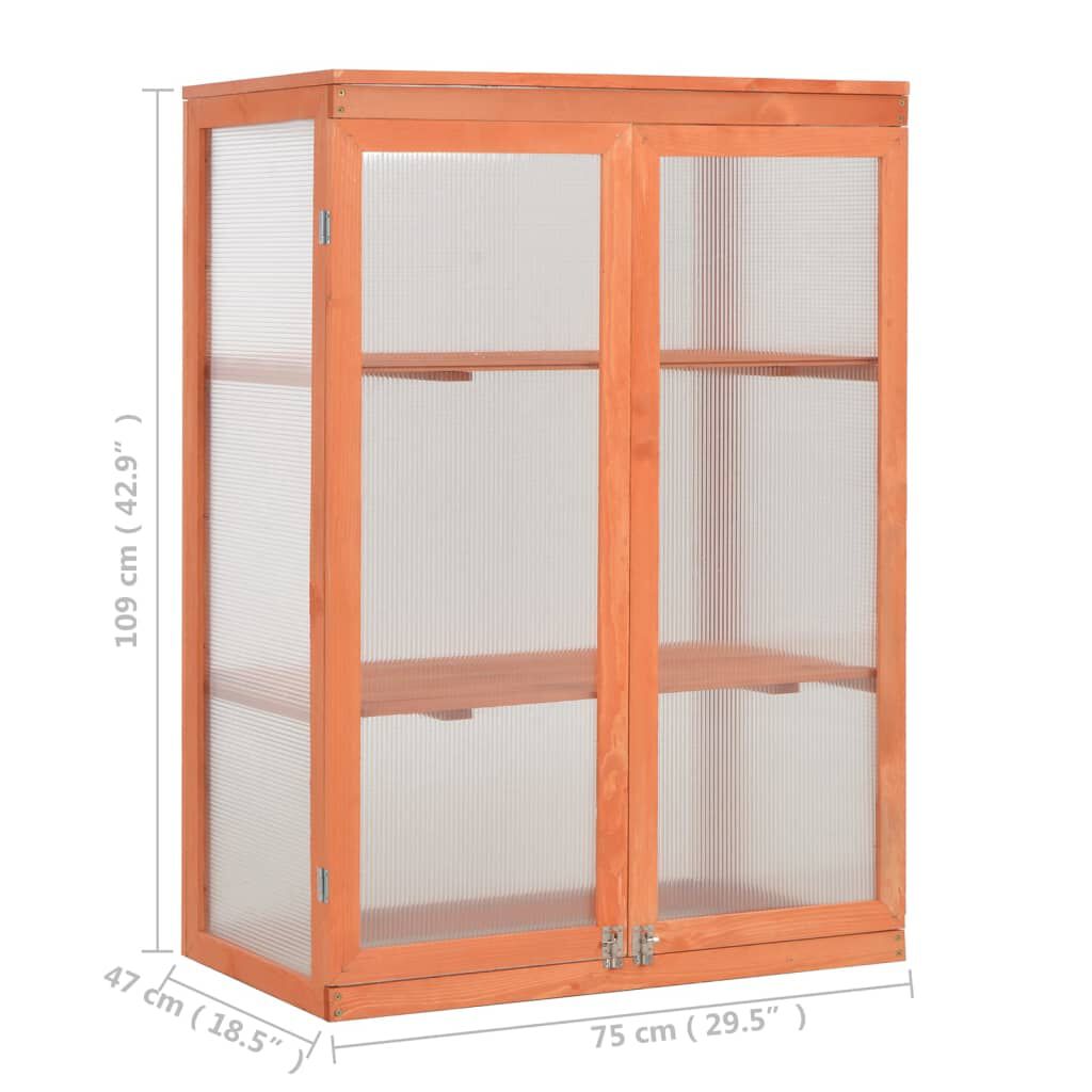 vidaXL دفيئة بيت محمي خشب 109x47x75 سم