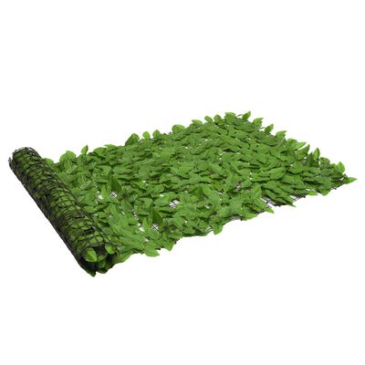 vidaXL ساتر شرفة مع أوراق شجر خضراء 300×100 سم