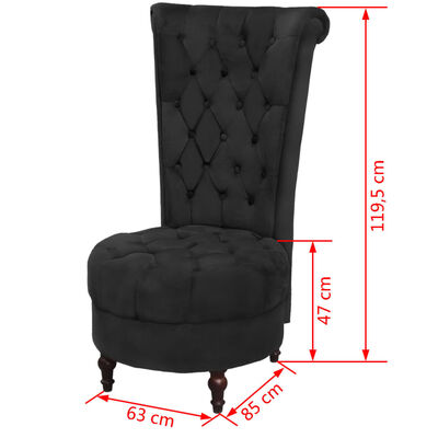 vidaXL كرسي أريكة بمسند ظهر مرتفع قماش أسود