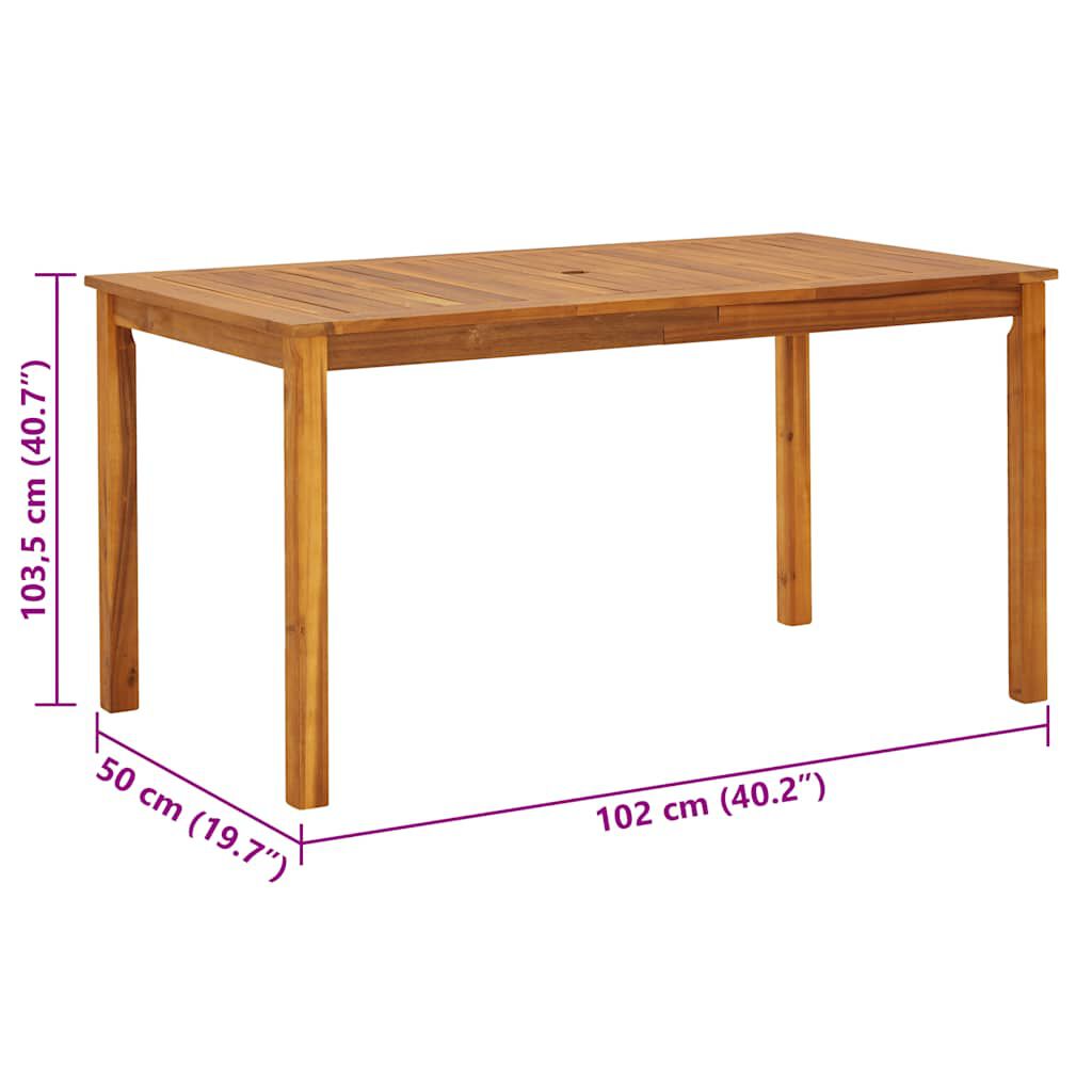 vidaXL طاولة حديقة 140×80×74 سم خشب أكاسيا صلب