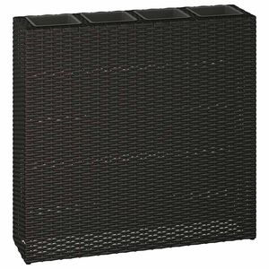 vidaXL حوض زراعي مرتفع مع 4 أصص بولي روطان أسود