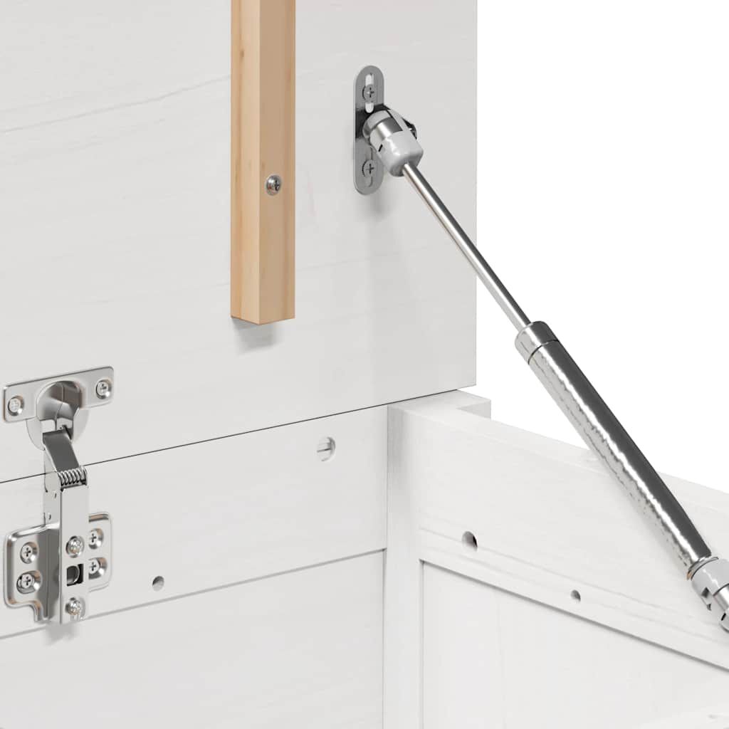 vidaXL صندوق تخزين لون أبيض 45,5x40x80 سم خشب صنوبر صلب