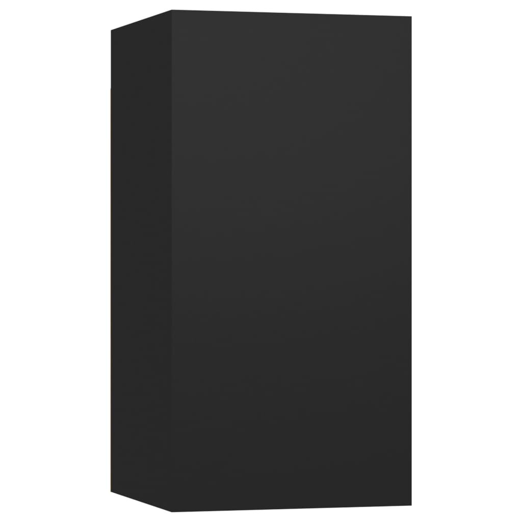 3078845 vidaXL خزائن تلفزيون 4 قطع أسود 60x30x30,5 سم خشب صناعي