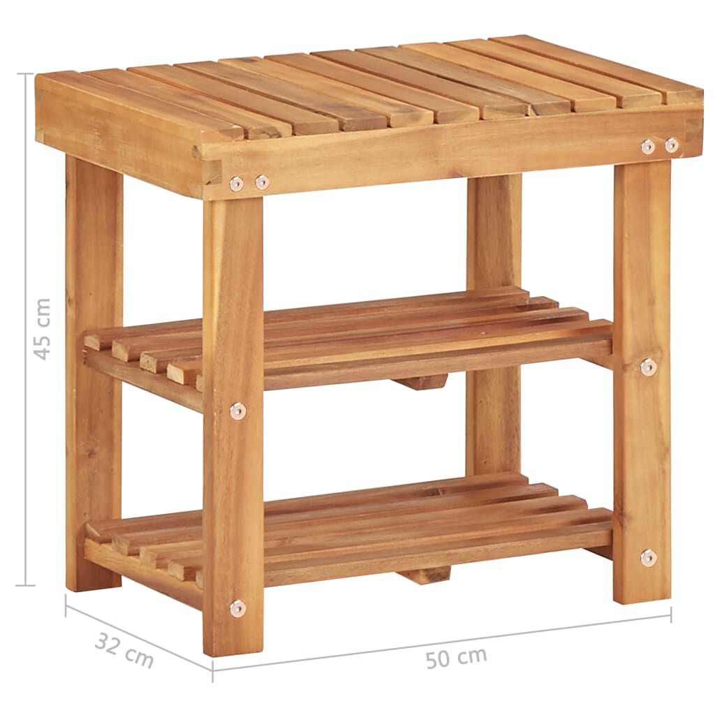 vidaXL رف أحذية 90×32×45 سم خشب أكاسيا صلب
