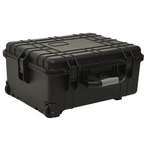 vidaXL حقيبة طيران بعجلات أسود 58&times;45&times;27 سم بولي بروبلين