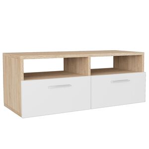 vidaXL خزانة تلفزيون خشب صناعي 36x35x95 سم أوك وأبيض
