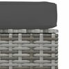 vidaXL مسند قدم حديقة مع وسادة رمادي 70×70×30 سم بولي روطان