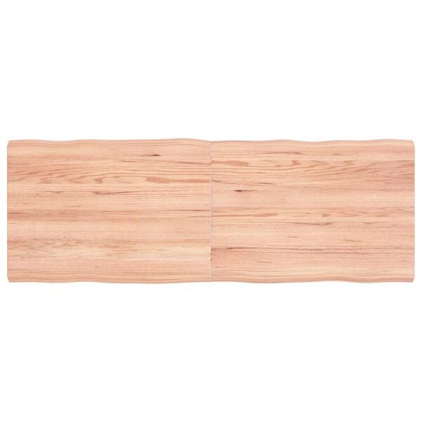 vidaXL سطح طاولة لون بني فاتح 140*50*(2-4) سم خشب صلب معالج وحواف خام