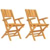 vidaXL كراسي حديقة قابلة للطي 2 ق 90x61x55 سم خشب ساج صلب