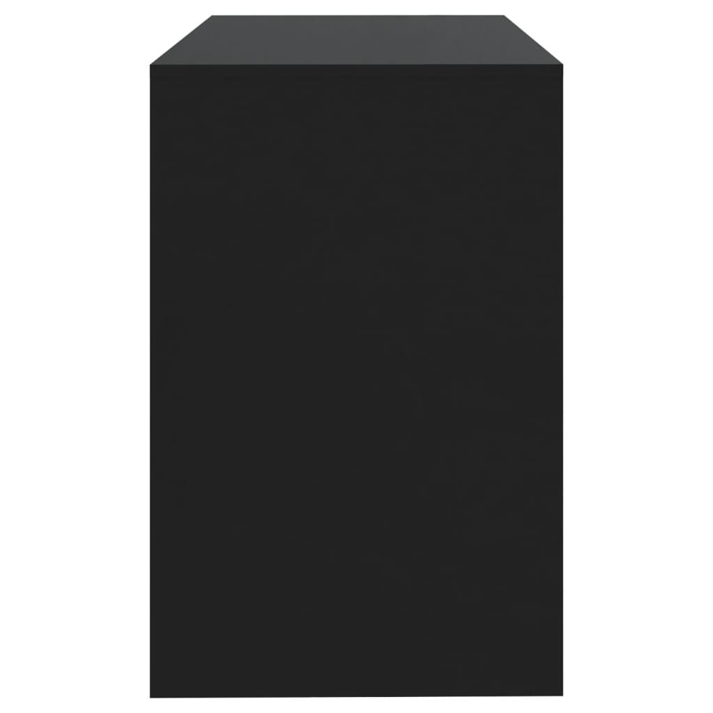 vidaXL مكتب لون أسود 101×50×76,5 سم خشب صناعي