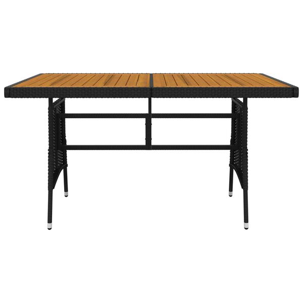 vidaXL عدد 5 طقم سفرة خارجي بولي روطان أسود