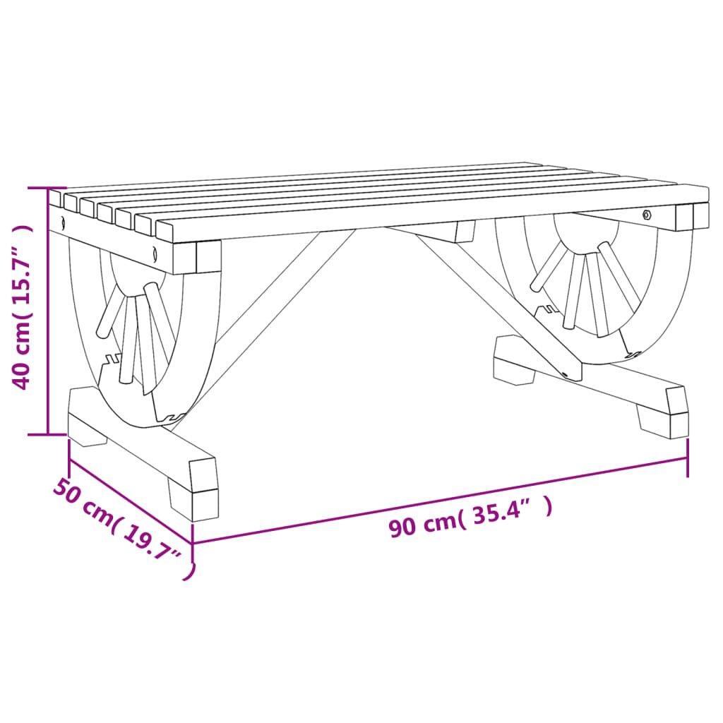 vidaXL طاولة قهوة حديقة 40x50x90 سم خشب التنوب الصلب