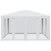 vidaXL خيمة حفلات 8 جدران جانبية شبكية لون أبيض 4×4 م HDPE