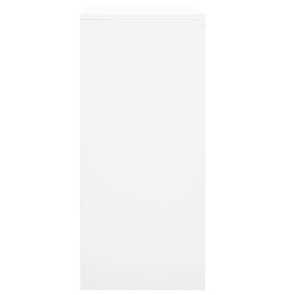 vidaXL خزانة مكتب مع باب منزلق أبيض 90×40×90 سم فولاذ