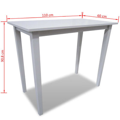 vidaXL طاولة بار خشب أبيض