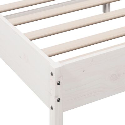vidaXL إطار سرير مع ظهر سرير لون أبيض 200x160 سم خشب صنوبر صلب