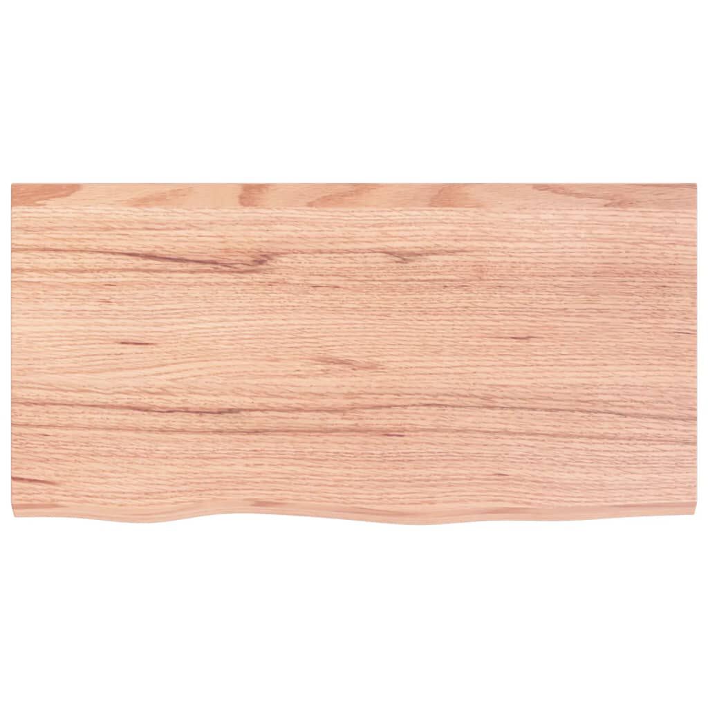 vidaXL سطح طاولة لون بني فاتح 2x40x80 سم خشب بلوط صلب معالج