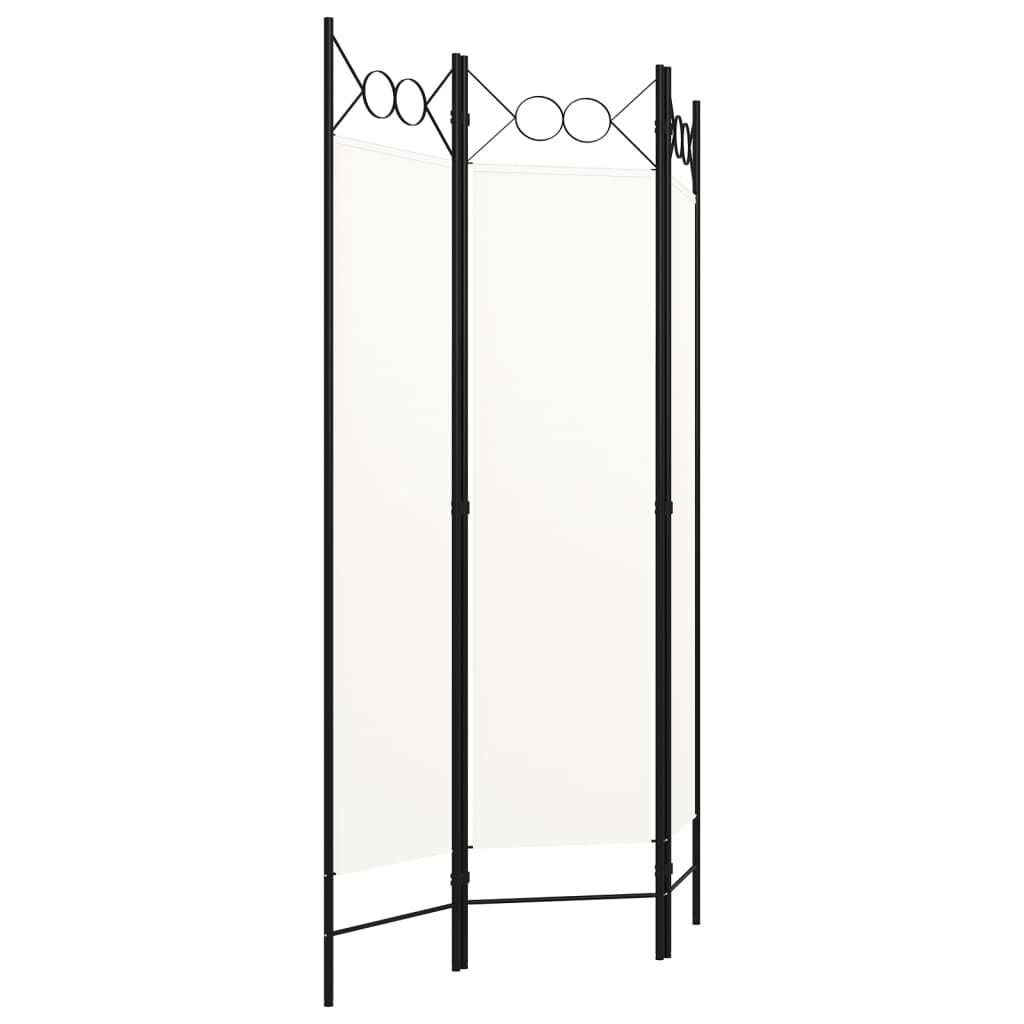 vidaXL مقسم غرفة ذو 3 ألواح أبيض 120×180 سم