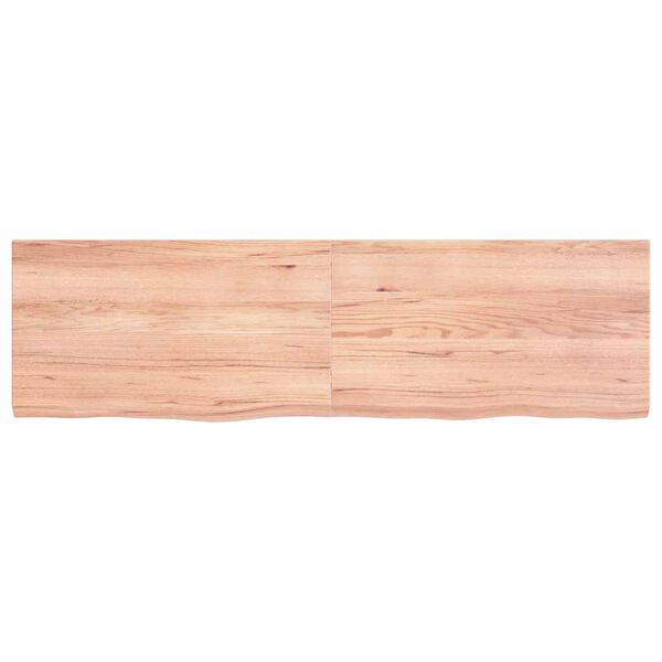 vidaXL سطح طاولة لون بني فاتح 140*40*(2-4) سم خشب بلوط صلب معالج