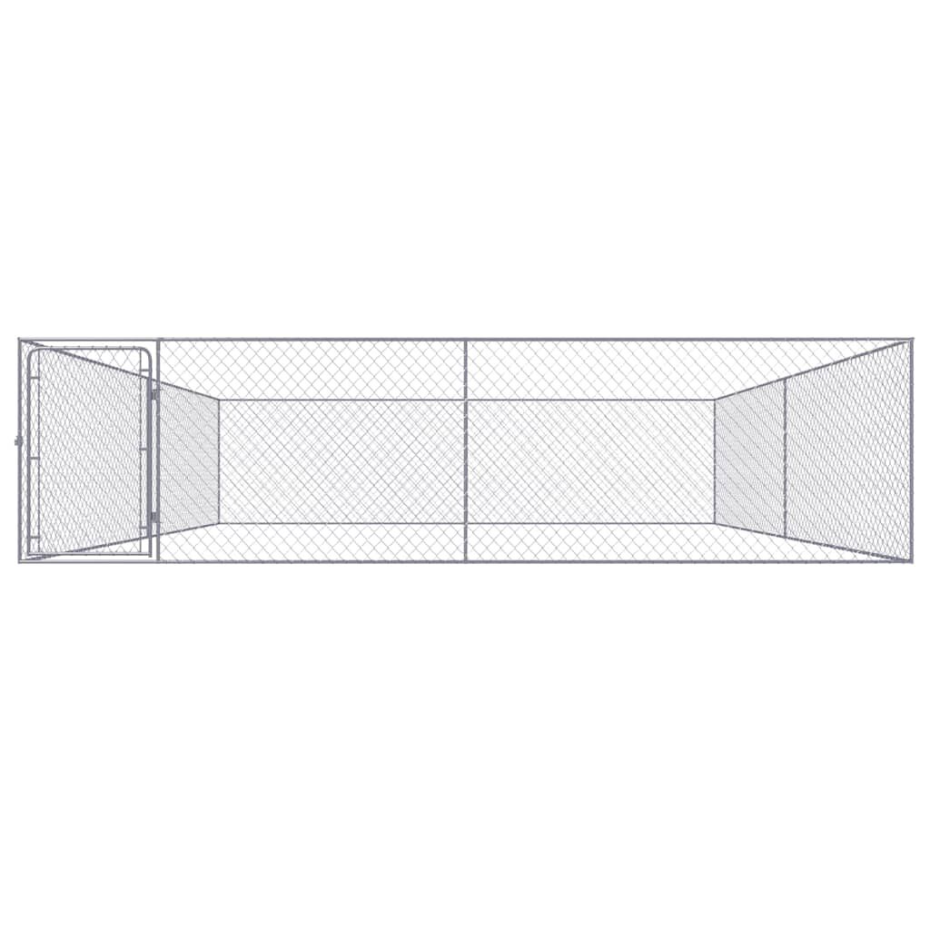 vidaXL بيت كلب خارجي فولاذ مجلفن 1x4x4 م