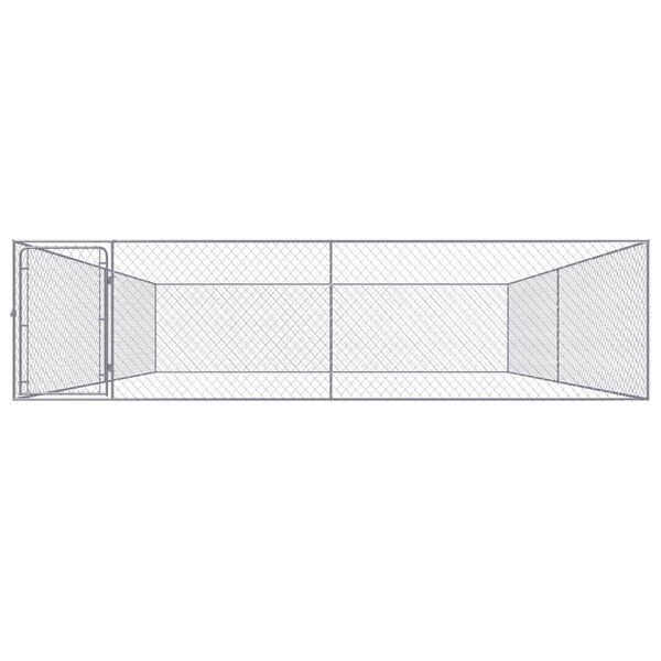 vidaXL بيت كلب خارجي فولاذ مجلفن 1x4x4 م