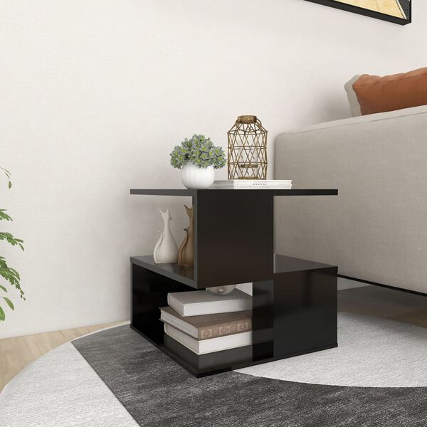 vidaXL طاولة جانبية أسود 40×40×40 سم خشب صناعي
