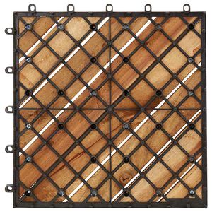 vidaXL بلاط أرضية 10 قطع 30&times;30 سم خشب أكاسيا صلب