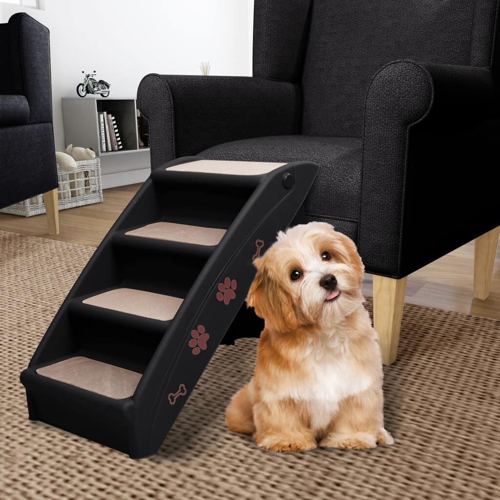 vidaXL درج كلب قابل للطي أسود 62×40×49.5
