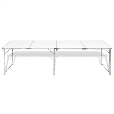vidaXL طاولة تخييم قابلة للطي ذات ارتفاع قابل للتعديل 240×60 سم