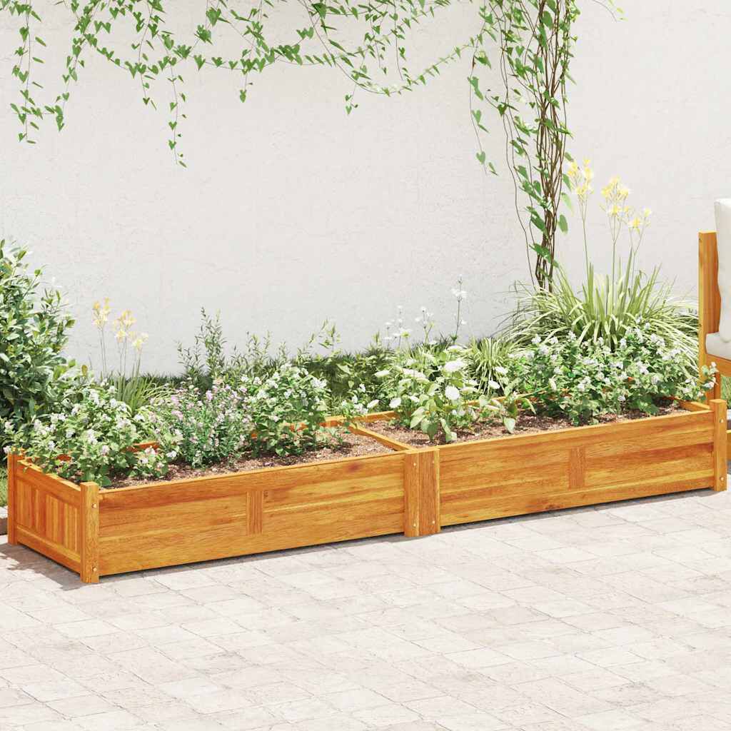 vidaXL حوض حديقة مرتفع خشب أكاسيا صلب 200×50×25 سم