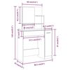 vidaXL طاولة تسريحة مع مرآة أبيض 86.5x35x136 سم