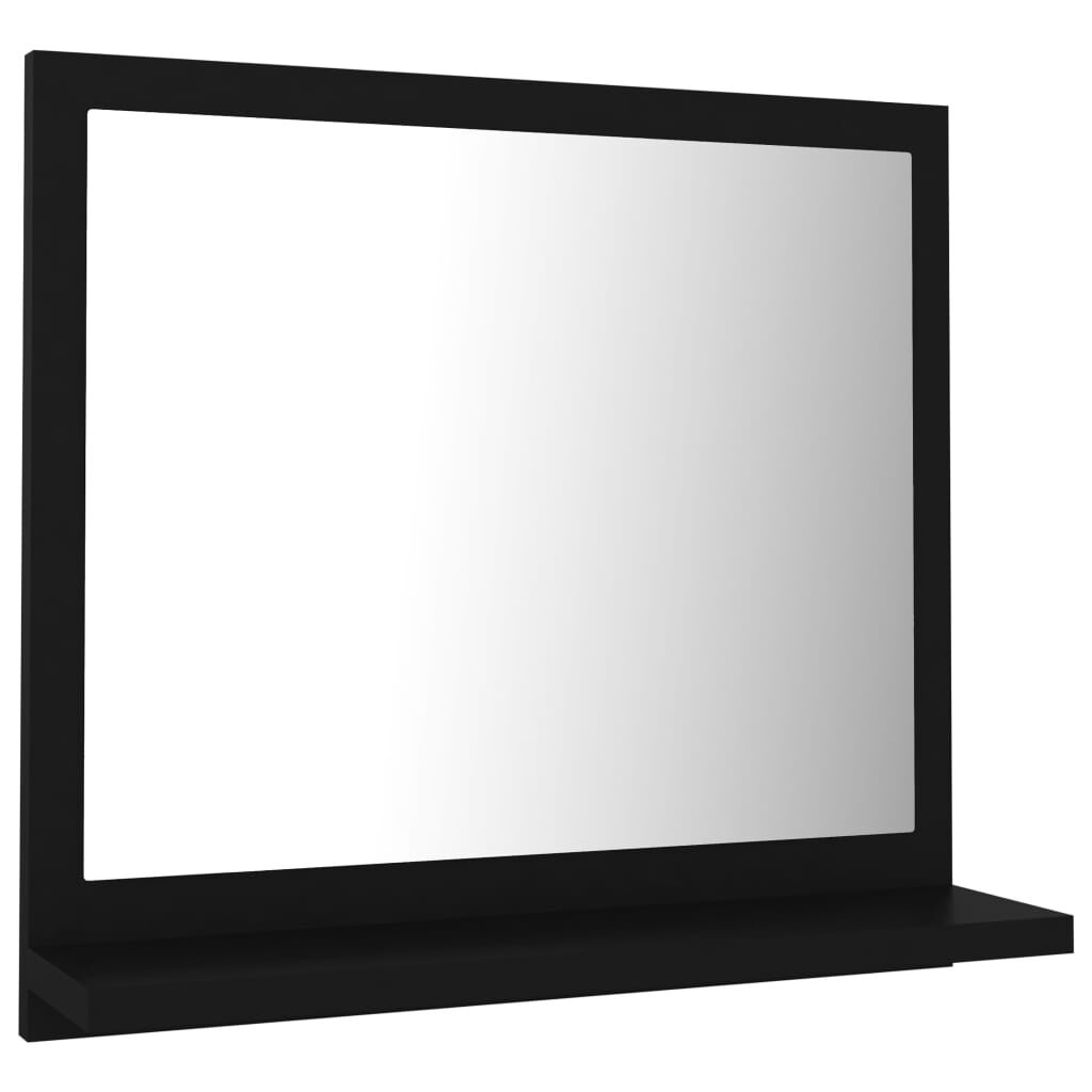 vidaXL مرآة حمام لون أسود 40×10.5×37 سم خشب صناعي
