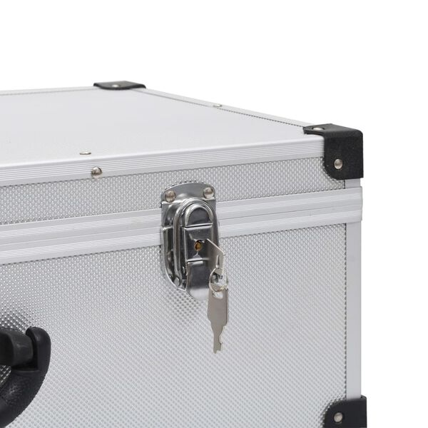 vidaXL صندوق سي دي لـ 80 قرص سي دي ألومنيوم ABS فضي