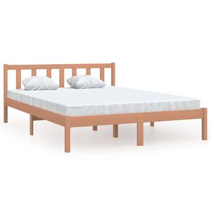 vidaXL إطار سرير خشب صنوبر صلب بني عسلي 120&times;200 سم