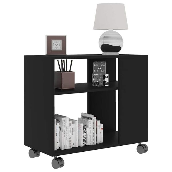 vidaXL طاولة جانبية أسود 70&times;35&times;55 سم خشب صناعي