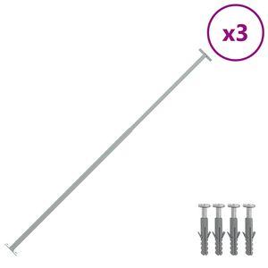 vidaXL قضبان أمان نوافذ قابل للتعديل 3 ق 710-1200 مم