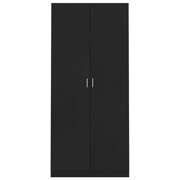 vidaXL خزانة ملابس لون أسود 90×52×200 سم خشب صناعي