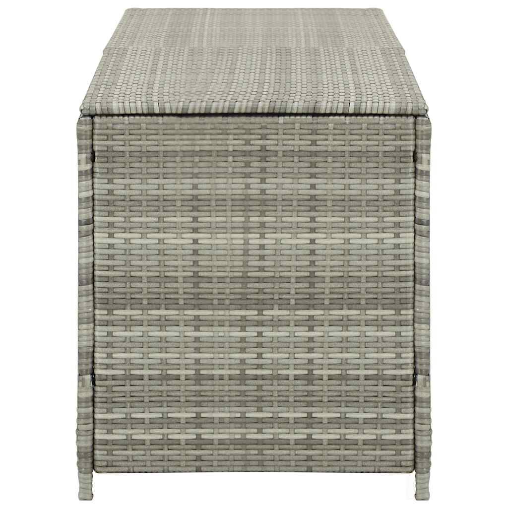 vidaXL صندوق تخزين للحديقة بولي روطان 200×50×60 سم رمادي