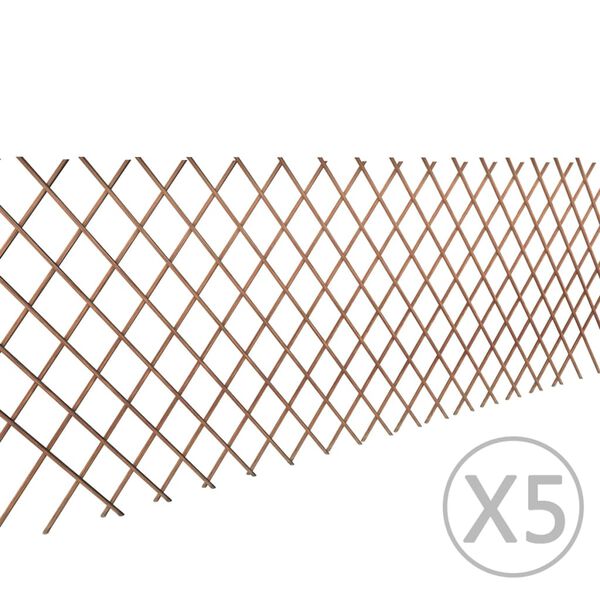 vidaXL سياج تعريشة صفصاف 5 ق 90x180 سم
