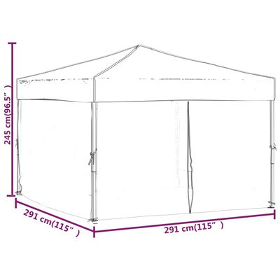 vidaXL خيمة حفلات قابلة للطي مع جدران جانبية أنثراسيت 3x3 م