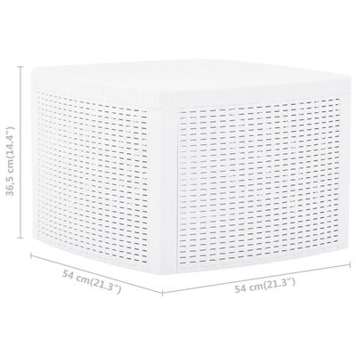 vidaXL طاولة جانبية أبيض 54×54×36.5 سم بلاستيك