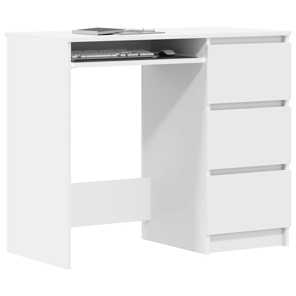 vidaXL مكتب لون أبيض 90×45×76 سم خشب صناعي