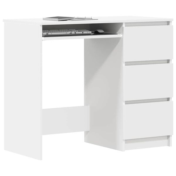 vidaXL مكتب لون أبيض 90×45×76 سم خشب صناعي