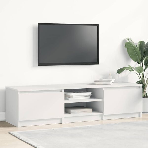 vidaXL خزانة تلفزيون لون أبيض 140×40×35.5 سم خشب صناعي