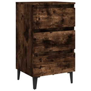 vidaXL خزانة سرير بأرجل معدنية أوك دخاني 40×35×69 سم