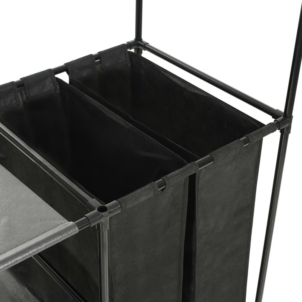 حامل ملابس فولاذ وقماش غير منسوج 158x44x87 سم أسود vidaXL