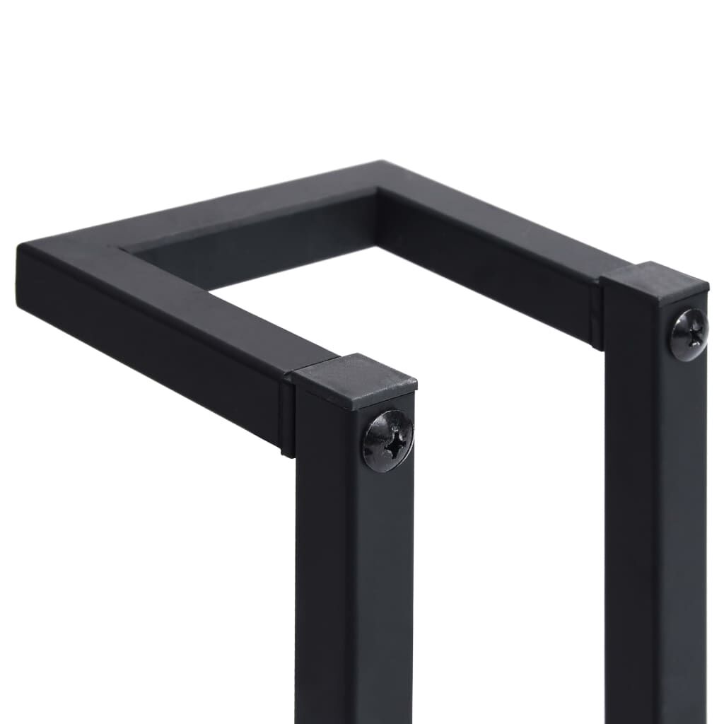 vidaXL حامل مناشف أسود 12.5×12.5×60 سم حديد